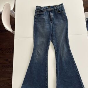 Lee dark wash high rise flare jeans